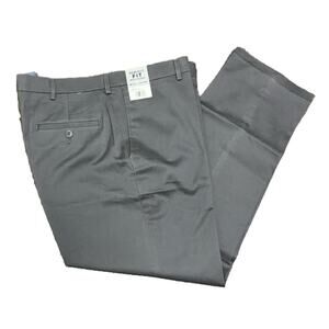 Haggar Men’s Premium No Iron Stretch Straight Fit Pants Dark Grey 40 X 30 NWT